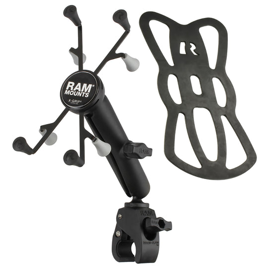RAM Mount Tough-Claw Base w/Long Double Socket Arm & Universal X-Grip Cradle w/1" Ball f/7" Tablets [RAM-B-400-C-UN8U] - Premium Rail/Handle Bar Mounts from RAM Mounting Systems - Just $108.49! Shop now at Brushy Creek Marine