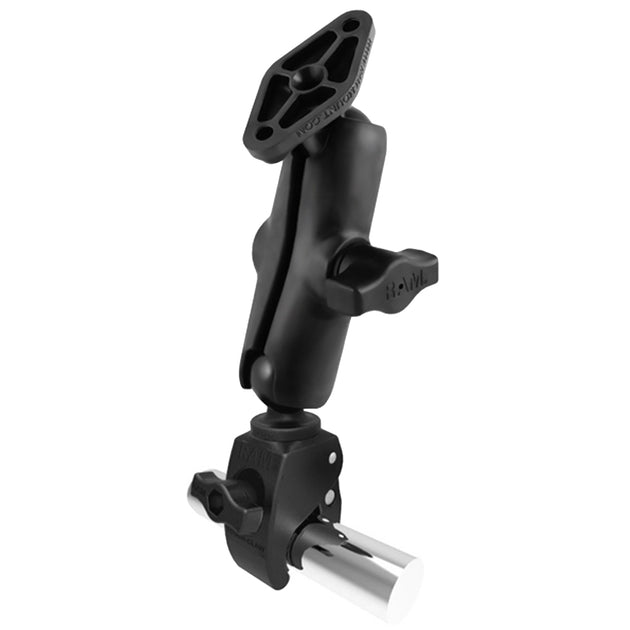 RAM Mount Tough-Claw Base w/Double Socket Arm & Diamond Base Adapter [RAP-B-400-238U] - Premium Rail/Handle Bar Mounts from RAM Mounting Systems - Just $51.49! Shop now at Brushy Creek Marine