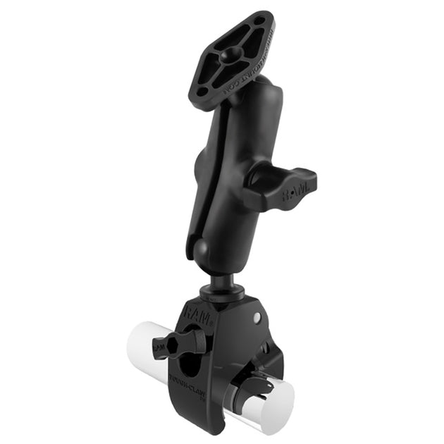 RAM Mount Medium Tough-Claw Base w/Double Socket Arm & Diamond Base Adapter [RAP-B-404-238U] - Premium Rail/Handle Bar Mounts from RAM Mounting Systems - Just $57.49! Shop now at Brushy Creek Marine