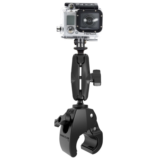 RAM Mount Medium Tough-Claw Mount w/Custom GoPro Hero Adapter [RAP-B-404-GOP1U] - Premium Rail/Handle Bar Mounts from RAM Mounting Systems - Just $62.49! Shop now at Brushy Creek Marine