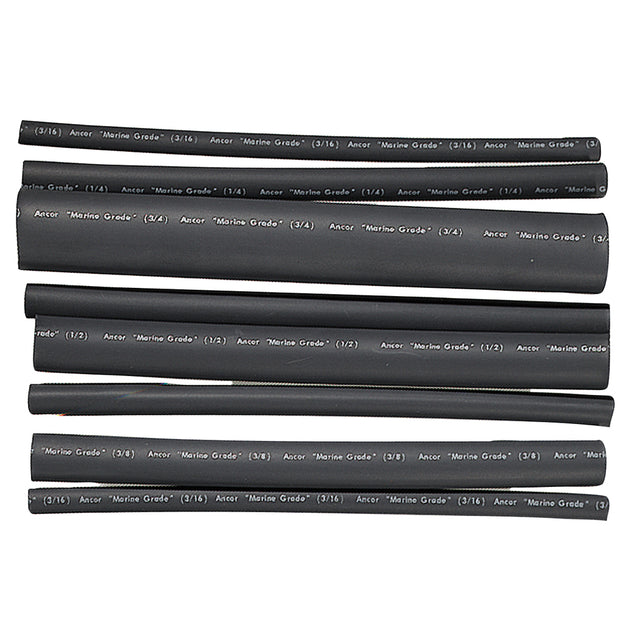 Ancor Adhesive Lined Heat Shrink Tubing - Assorted 8-Pack, 6", 20-2/0 AWG, Black [301506] - Premium Wire Management from Ancor - Just $22.99! Shop now at Brushy Creek Marine