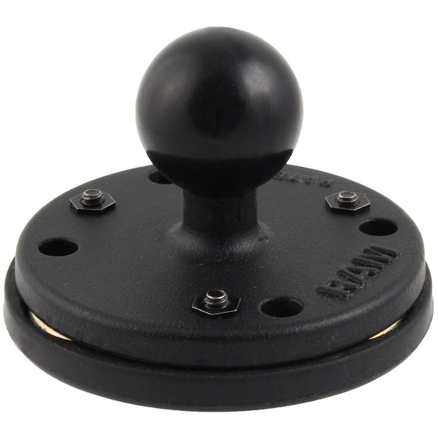 RAM Mount Triple Magnetic 2.5" Round Base w/1" Ball [RAM-B-202-339U] - Premium Surface Mount from RAM Mounting Systems - Just $29.99! Shop now at Brushy Creek Marine