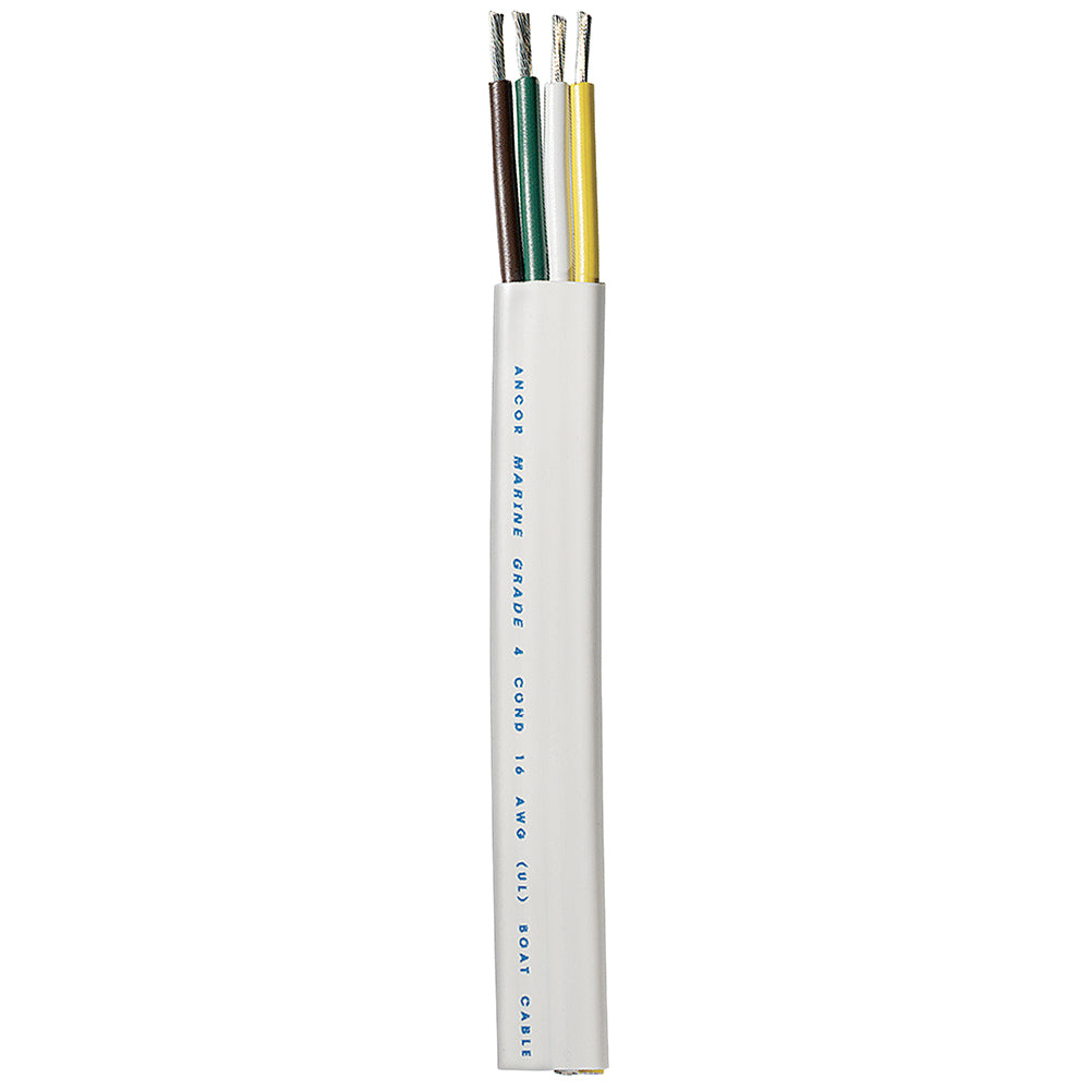Ancor Trailer Cable - 16/4 AWG - Yellow/White/Green/Brown - Flat - 100' [154010] - Premium Wire from Ancor - Just $139.99! Shop now at Brushy Creek Marine