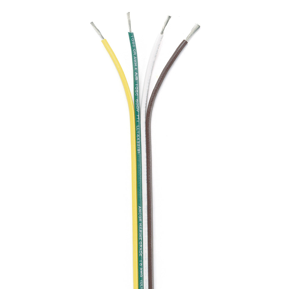 Ancor Ribbon Bonded Cable - 16/4 AWG - Brown/Green/White/Yellow - Flat - 100' [154510] - Premium Wire from Ancor - Just $105.99! Shop now at Brushy Creek Marine
