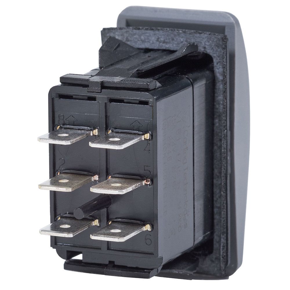 Blue Sea 7938 Contura II Switch DPDT Black - (ON)-OFF-(ON) [7938] - Premium Switches & Accessories from Blue Sea Systems - Just $33.99! Shop now at Brushy Creek Marine