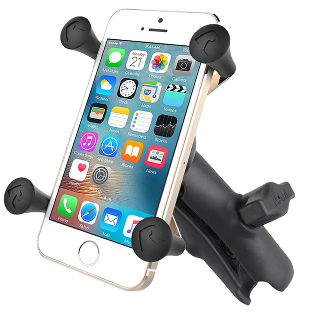 RAM Mount Universal X-Grip Cell Phone Cradle w/Double Socket Arm [RAP-HOL-UN7B-201U] - Premium Cell Phone Mounts from RAM Mounting Systems - Just $44.49! Shop now at Brushy Creek Marine