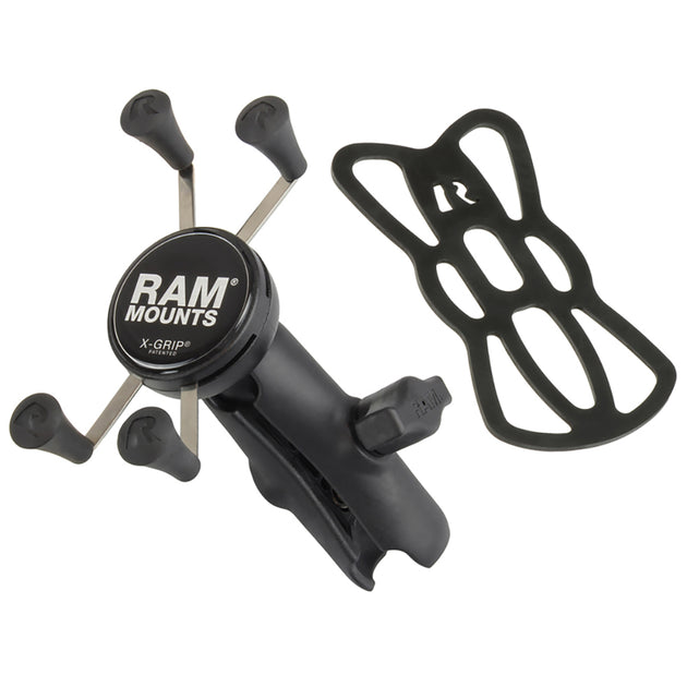 RAM Mount Universal X-Grip Cell Phone Cradle w/Double Socket Arm [RAP-HOL-UN7B-201U] - Premium Cell Phone Mounts from RAM Mounting Systems - Just $44.49! Shop now at Brushy Creek Marine