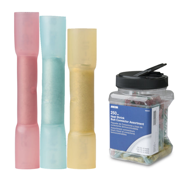 Ancor Heat Shrink Butt Connector Multi-Pack - 250-Piece - Jar [309000] - Premium Terminals from Ancor - Just $146.99! Shop now at Brushy Creek Marine