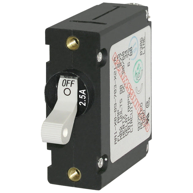 Blue Sea 7197 A-Series White Toggle Circuit Breaker - Single Pole 2.5A [7197] - Premium Circuit Breakers from Blue Sea Systems - Just $30.99! Shop now at Brushy Creek Marine