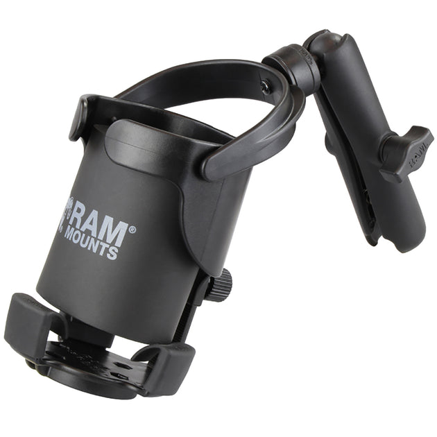RAM Mount Level Cup XL w/Long Double Socket Arm [RAM-B-417B-C-201U] - Premium Drink Cup Mounts from RAM Mounting Systems - Just $64.99! Shop now at Brushy Creek Marine