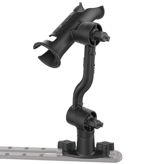 RAM Mount RAM Tube Jr. Rod Holder with Spline Post, Extension Arm and Track Base [RAP-390-PA-421] - Premium Fishing Rod Holders from RAM Mounting Systems - Just $41.99! Shop now at Brushy Creek Marine