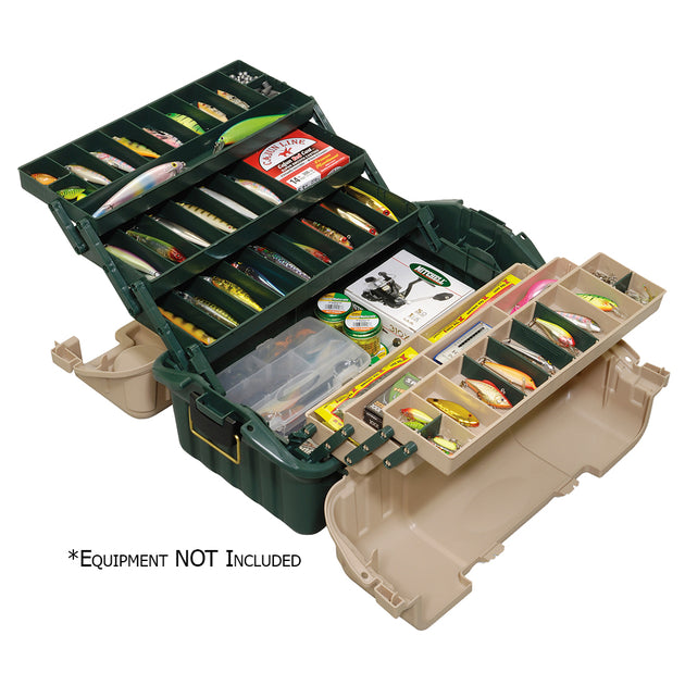 Plano Hip Roof Tackle Box w/6-Trays - Green/Sandstone [861600] - Premium Tackle Storage from Plano - Just $49.99! Shop now at Brushy Creek Marine