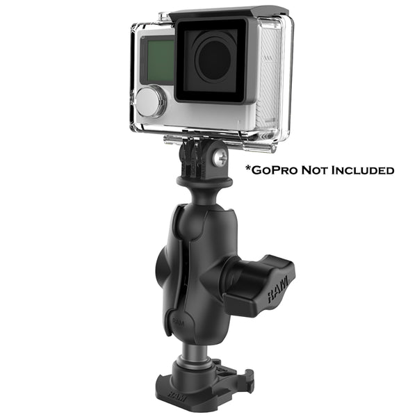RAM Mount RAM 1" Ball Adapter for GoPro Bases with Short Arm and Action Camera Adapter [RAP-B-GOP2-A-GOP1U] - Premium Camera Mounts from RAM Mounting Systems - Just $29.99! Shop now at Brushy Creek Marine