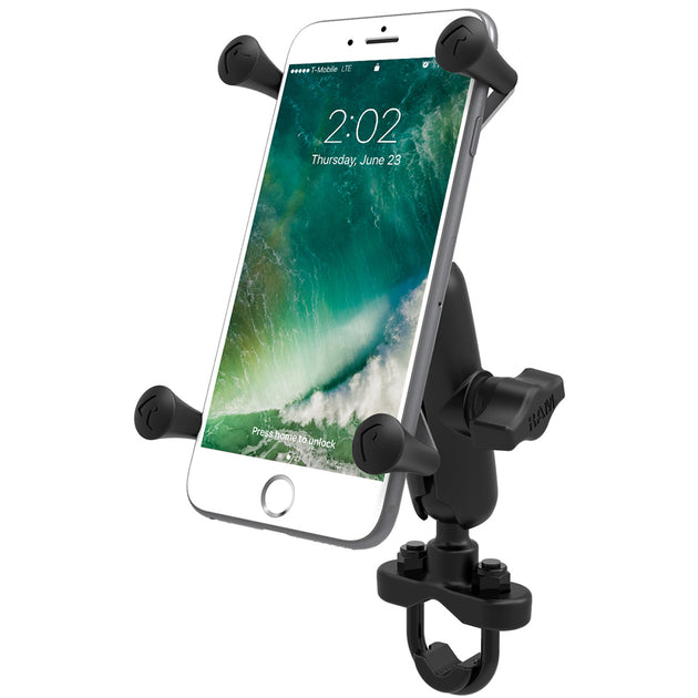 RAM Mount Handlebar Rail Mount w/Zinc Coated U-Bolt Base  Universal X-Grip Large Phone/Phablet Cradle [RAM-B-149Z-UN10U] - Premium Cell Phone Mounts from RAM Mounting Systems - Just $69.99! Shop now at Brushy Creek Marine