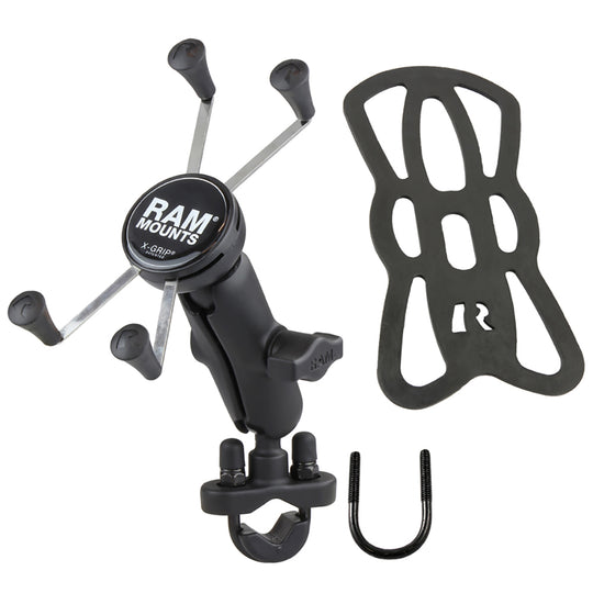 RAM Mount Handlebar Rail Mount w/Zinc Coated U-Bolt Base  Universal X-Grip Large Phone/Phablet Cradle [RAM-B-149Z-UN10U] - Premium Cell Phone Mounts from RAM Mounting Systems - Just $69.99! Shop now at Brushy Creek Marine