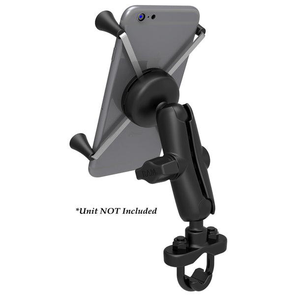 RAM Mount Handlebar Rail Mount w/Zinc Coated U-Bolt Base  Universal X-Grip Large Phone/Phablet Cradle [RAM-B-149Z-UN10U] - Premium Cell Phone Mounts from RAM Mounting Systems - Just $71.49! Shop now at Brushy Creek Marine