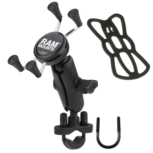 RAM Mount Handlebar Rail Mount w/Zinc Coated U-Bolt Base and Universal X-Grip Cell/iPhone Cradle [RAM-B-149Z-UN7U] - Premium Cell Phone Mounts from RAM Mounting Systems - Just $65.99! Shop now at Brushy Creek Marine