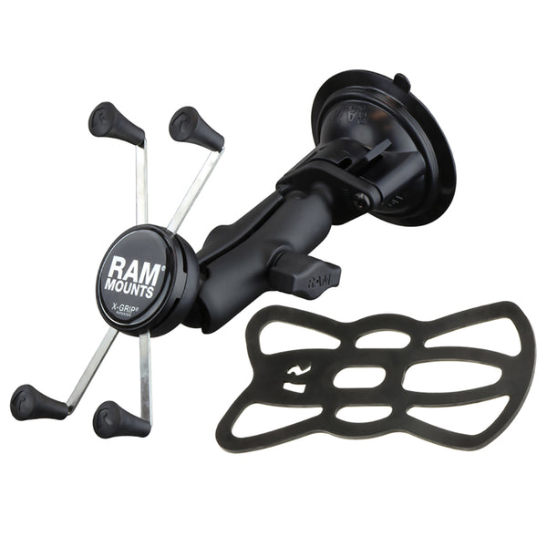 RAM Mount Twist-Lock Suction Cup Mount w/Universal X-Grip Large Phone/Phablet Cradle [RAM-B-166-UN10U] - Premium Cell Phone Mounts from RAM Mounting Systems - Just $75.49! Shop now at Brushy Creek Marine