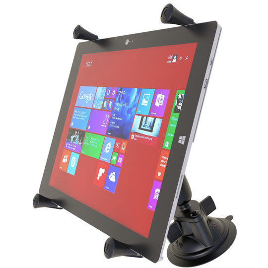 RAM Mount Twist-Lock Suction Cup Mount w/Universal X-Grip Cradle for 12" Large Tablets [RAM-B-166-UN11U] - Premium Tablet Mounts from RAM Mounting Systems - Just $153.49! Shop now at Brushy Creek Marine