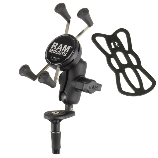 RAM Mount Fork Stem Mount w/Short Double Socket Arm  Universal X-Grip Cell/iPhone Cradle [RAM-B-176-A-UN7U] - Premium Cell Phone Mounts from RAM Mounting Systems - Just $66.99! Shop now at Brushy Creek Marine