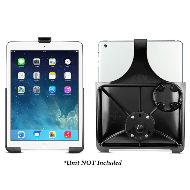 RAM Mount EZ-Rollr Model Specific Cradle w/Round Base Adapter for the iPad 5th Generation, Apple iPad Air 1-2  iPad Pro 9.7 [RAM-B-202-AP17U] - Premium iPad/iPhone/iPod Mounts from RAM Mounting Systems - Just $29.99! Shop now at Brushy Creek Marine