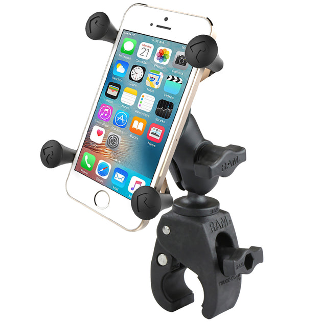 RAM Mount Small Tough-Claw Base w/Short Double Socket Arm and Universal X-Grip Cell/iPhone Cradle [RAM-B-400-A-HOL-UN7BU] - Premium Rail/Handle Bar Mounts from RAM Mounting Systems - Just $81.99! Shop now at Brushy Creek Marine