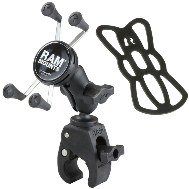 RAM Mount Small Tough-Claw Base w/Short Double Socket Arm and Universal X-Grip Cell/iPhone Cradle [RAM-B-400-A-HOL-UN7BU] - Premium Rail/Handle Bar Mounts from RAM Mounting Systems - Just $81.99! Shop now at Brushy Creek Marine