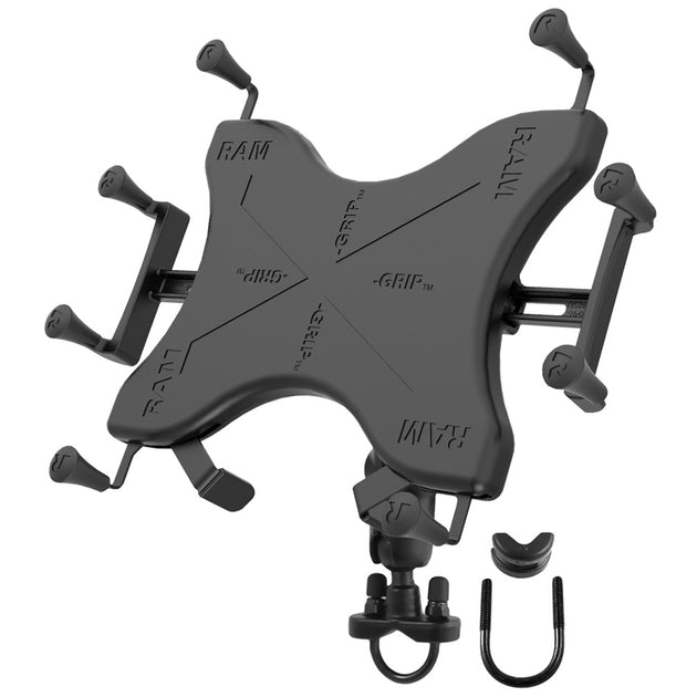 RAM Mount Handlebar Rail Mount w/Zinc Coated U-Bolt Base  Universal X-Grip Cradle for 10" Large Tablets [RAM-B-149Z-UN9U] - Premium Tablet Mounts from RAM Mounting Systems - Just $135.49! Shop now at Brushy Creek Marine