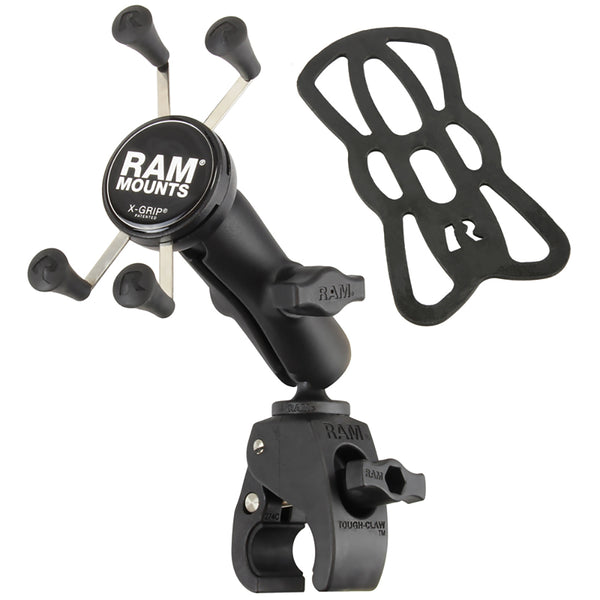 RAM Mount Small Tough-Claw Base w/Double Socket Arm  Universal X-Grip Cell/iPhone Cradle [RAM-B-400-UN7] - Premium Cell Phone Mounts from RAM Mounting Systems - Just $90.49! Shop now at Brushy Creek Marine