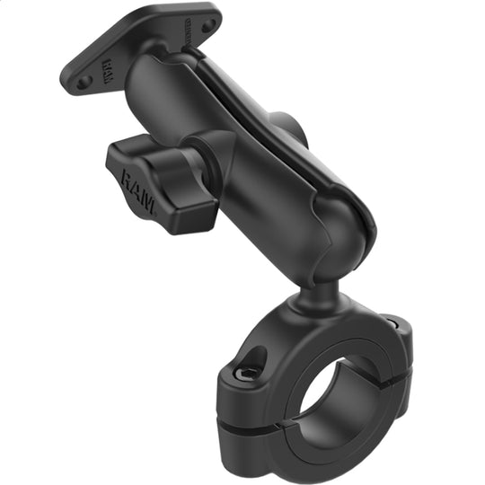 RAM Mount Torque 1-1/8" - 1-1/2" Diameter Handlebar/Rail Base w/1" Ball, Medium Arm  Diamond Ball Plate [RAM-B-408-112-15-238U] - Premium Rail/Handle Bar Mounts from RAM Mounting Systems - Just $47.99! Shop now at Brushy Creek Marine