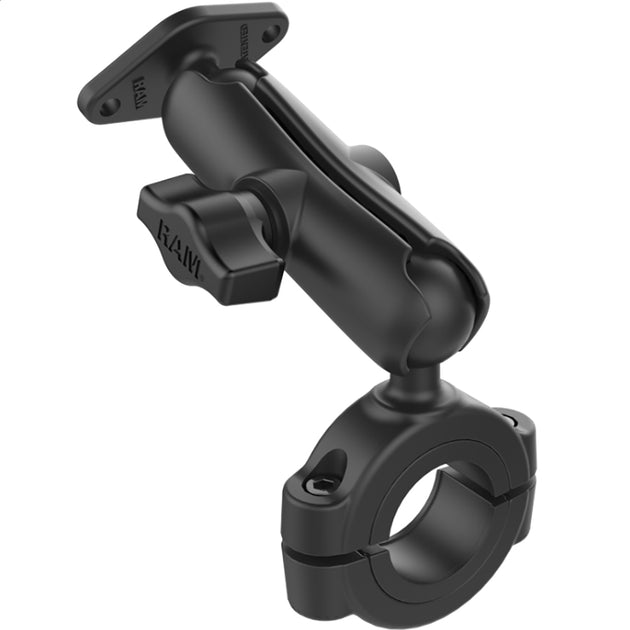 RAM Mount Torque 1-1/8" - 1-1/2" Diameter Handlebar/Rail Base w/1" Ball, Medium Arm  Diamond Ball Plate [RAM-B-408-112-15-238U] - Premium Rail/Handle Bar Mounts from RAM Mounting Systems - Just $47.99! Shop now at Brushy Creek Marine