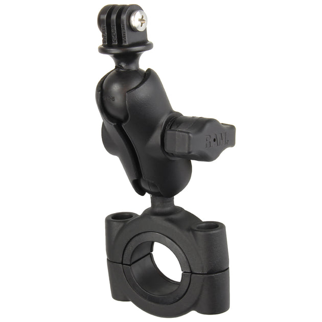 RAM Mount RAM Torque 1 1/8" - 1 1/2" Diameter Handlebar/Rail Base with B Size 1" Ball, Short Arm and GoPro/Action Camera Mount [RAM-B-408-112-15-A-GOP1U] - Premium Camera Mounts from RAM Mounting Systems - Just $48.99! Shop now at Brushy Creek Marine