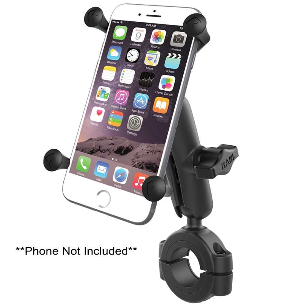 RAM Mount RAM Torque 1 1/8" - 1 1/2" Diameter Handlebar/Rail Base with 1" Ball, Medium Arm and X-Grip for Larger Phones [RAM-B-408-112-15-UN10U] - Premium Cell Phone Mounts from RAM Mounting Systems - Just $77.99! Shop now at Brushy Creek Marine