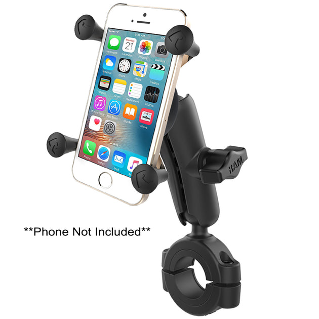 RAM Mount RAM Torque 1 1/8" - 1 1/2" Diameter Handlebar/Rail Bae with 1" Ball, Medium Arm and X-Grip for Larger Phones [RAM-B-408-112-15-UN7U] - Premium Cell Phone Mounts from RAM Mounting Systems - Just $73.49! Shop now at Brushy Creek Marine