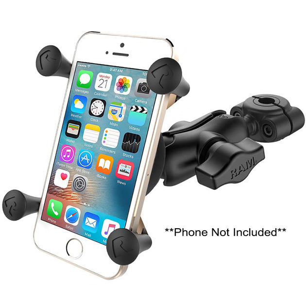 RAM Mount RAM Torque 3/8" - 5/8" Diameter Mini Rail Base with 1" Ball, Short Arm and X-Grip for Phones [RAM-B-408-37-62-A-UN7U] - Premium Cell Phone Mounts from RAM Mounting Systems - Just $69.99! Shop now at Brushy Creek Marine