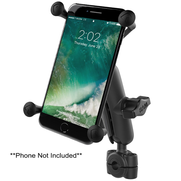RAM Mount RAM Torque 3/8" - 5/8" Diameter Mini Rail Base with 1" Ball, Medium Arm and X-Grip for Larger Phones [RAM-B-408-37-62-UN10U] - Premium Cell Phone Mounts from RAM Mounting Systems - Just $76.49! Shop now at Brushy Creek Marine