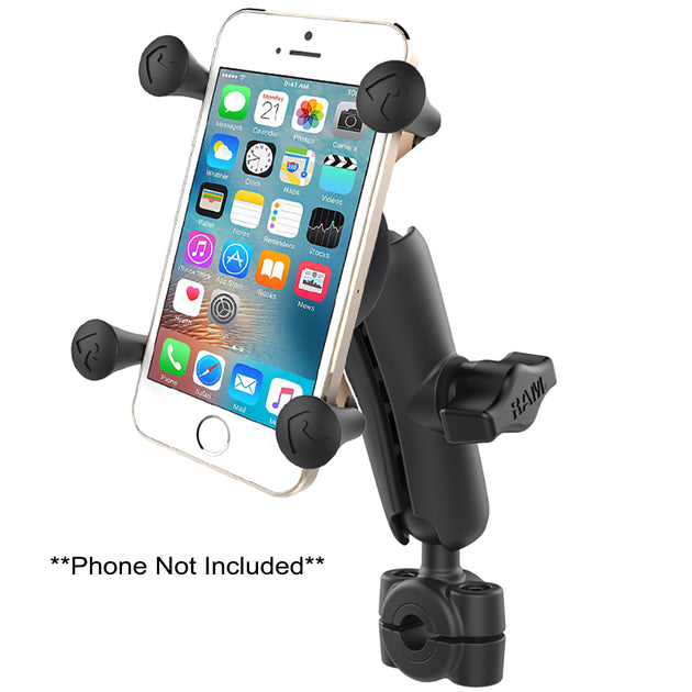 RAM Mount RAM Torque 3/8" - 5/8" Diameter Mini Rail Base with 1" Ball, Medium Arm and X-Grip for Phones [RAM-B-408-37-62-UN7U] - Premium Cell Phone Mounts from RAM Mounting Systems - Just $72.49! Shop now at Brushy Creek Marine
