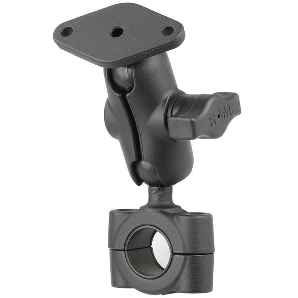RAM Mount RAM Torque 3/4" - 1" Diameter Handlebar/Rail Base with 1" Ball, SHORT Arm and Diamond Plate [RAM-B-408-75-1-A-238U] - Premium Rail/Handle Bar Mounts from RAM Mounting Systems - Just $46.49! Shop now at Brushy Creek Marine