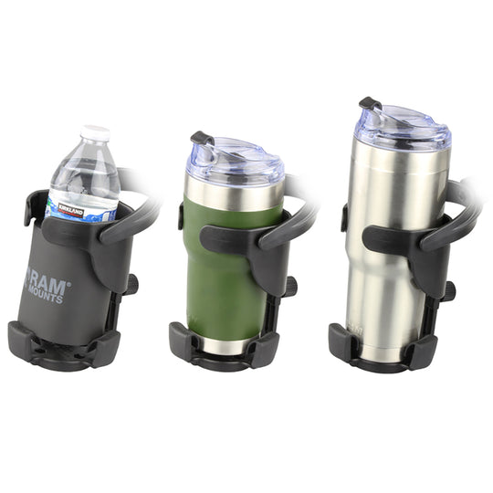 RAM Mount RAM Level Cup XL with Torque 3/4"  1" Diameter Rail Base and Short Arm [RAM-B-408-75-1-A-417U] - Premium Drink Cup Mounts from RAM Mounting Systems - Just $75.49! Shop now at Brushy Creek Marine
