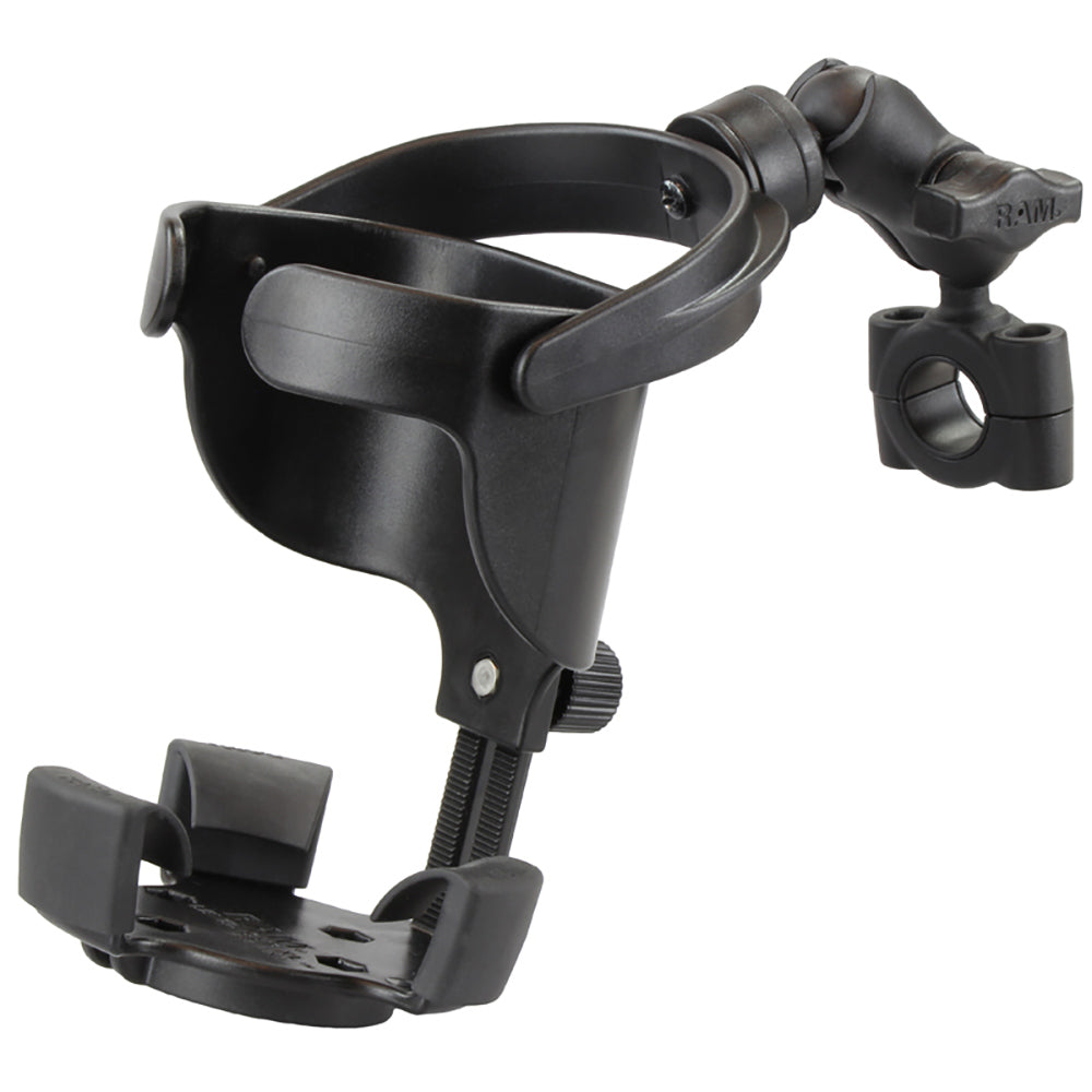 RAM Mount RAM Level Cup XL with Torque 3/4"  1" Diameter Rail Base and Short Arm [RAM-B-408-75-1-A-417U] - Premium Drink Cup Mounts from RAM Mounting Systems - Just $75.49! Shop now at Brushy Creek Marine