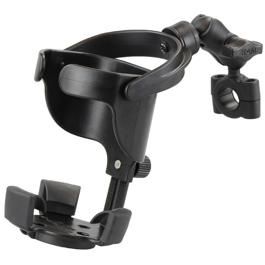 RAM Mount RAM Level Cup XL with Torque 3/4"  1" Diameter Rail Base and Short Arm [RAM-B-408-75-1-A-417U] - Premium Drink Cup Mounts from RAM Mounting Systems - Just $75.49! Shop now at Brushy Creek Marine