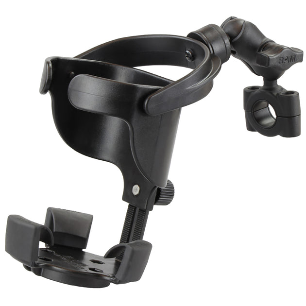 RAM Mount RAM Level Cup XL with Torque 3/4"  1" Diameter Rail Base and Short Arm [RAM-B-408-75-1-A-417U] - Premium Drink Cup Mounts from RAM Mounting Systems - Just $75.49! Shop now at Brushy Creek Marine