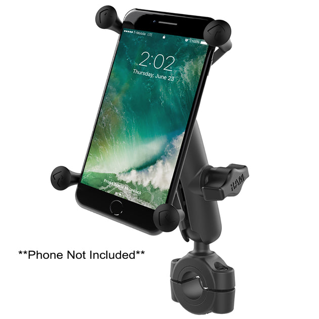 RAM Mount RAM Torque 3/4" - 1" Diameter Handlebar/Rail Base with 1" Ball, Medium Arm and X-Grip for Larger Phones [RAM-B-408-75-1-UN10U] - Premium Cell Phone Mounts from RAM Mounting Systems - Just $77.49! Shop now at Brushy Creek Marine