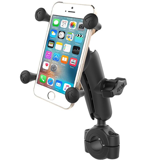 RAM Mount RAM Torque 3/4" - 1" Diameter Handlebar/Rail Base w/1" Ball, Medium Arm  X-Grip f/Phones [RAM-B-408-75-1-UN7U] - Premium Cell Phone Mounts from RAM Mounting Systems - Just $73.49! Shop now at Brushy Creek Marine