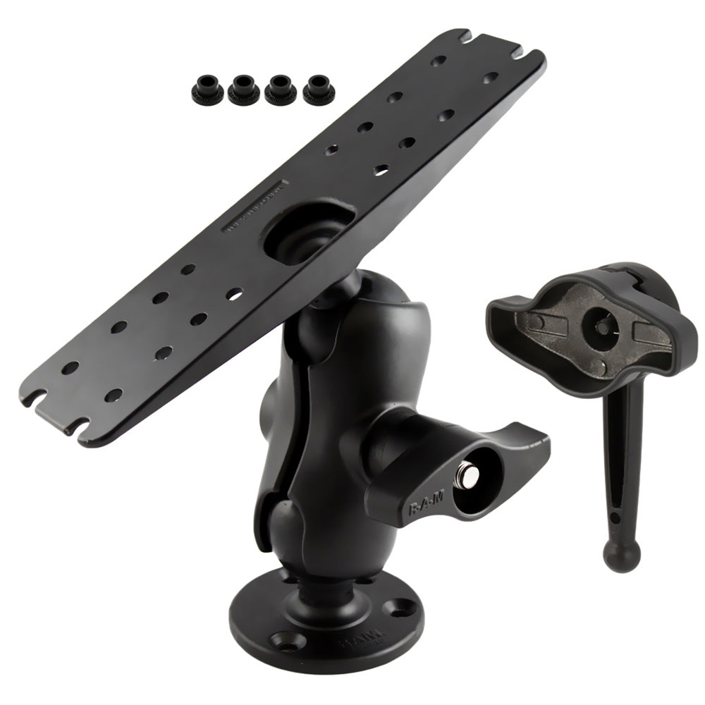 Ram Mount D Size 2.25" Ball Mount w/11" X 3" Rectangle Plate, 3.68" Round Plate and Hi-Torq Wrench [RAM-D-111-C-KNOB9H] - Premium Marine Electronics Mounts from RAM Mounting Systems - Just $176.49! Shop now at Brushy Creek Marine