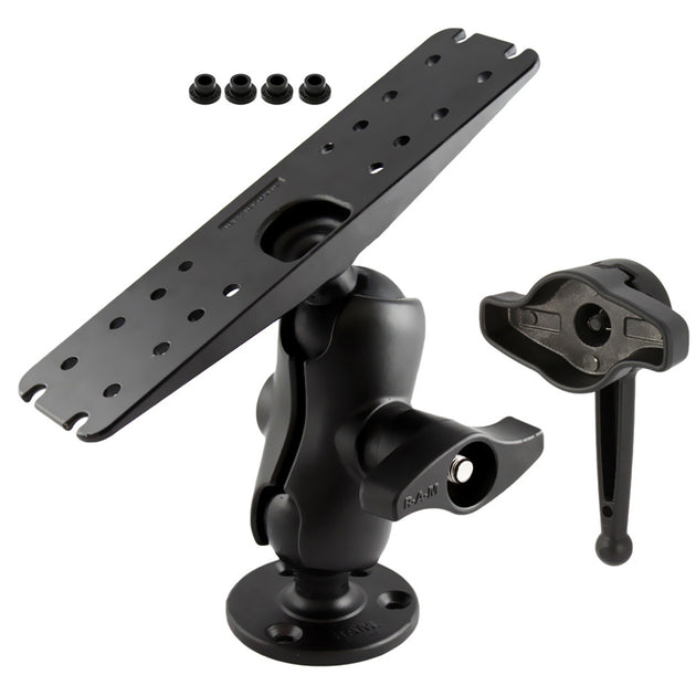 Ram Mount D Size 2.25" Ball Mount w/11" X 3" Rectangle Plate, 3.68" Round Plate and Hi-Torq Wrench [RAM-D-111-C-KNOB9H] - Premium Marine Electronics Mounts from RAM Mounting Systems - Just $176.49! Shop now at Brushy Creek Marine