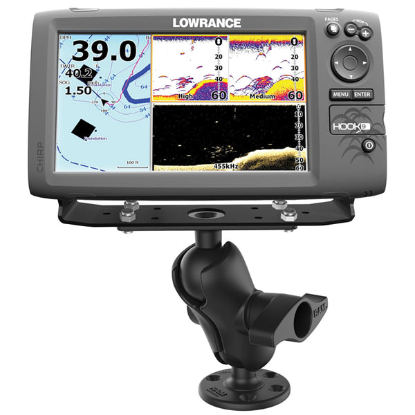 RAM Mount Universal D Size Ball Mount with Short Arm for 9"-12" Fishfinders and Chartplotters - Premium Marine Electronics Mounts from RAM Mounting Systems - Just $127.49! Shop now at Brushy Creek Marine
