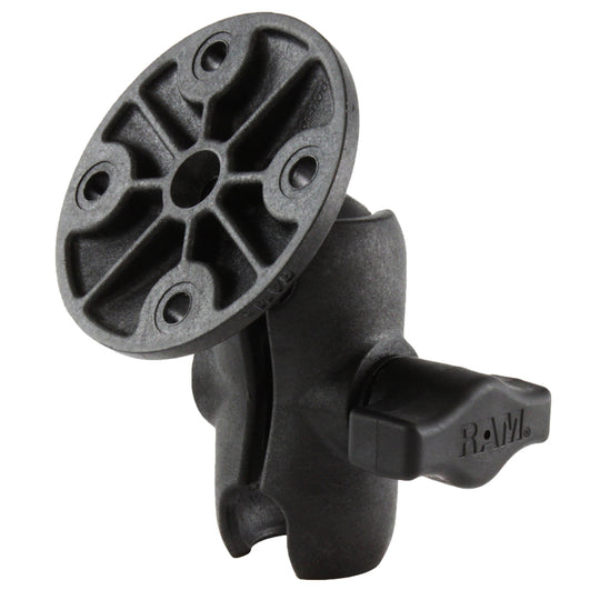 RAM Mount Composite 1" Ball Short Length Double Socket Arm w/2.5" Round Base Including AMPs Hole Pattern [RAP-B-103U-A] - Premium Surface Mount from RAM Mounting Systems - Just $15.99! Shop now at Brushy Creek Marine