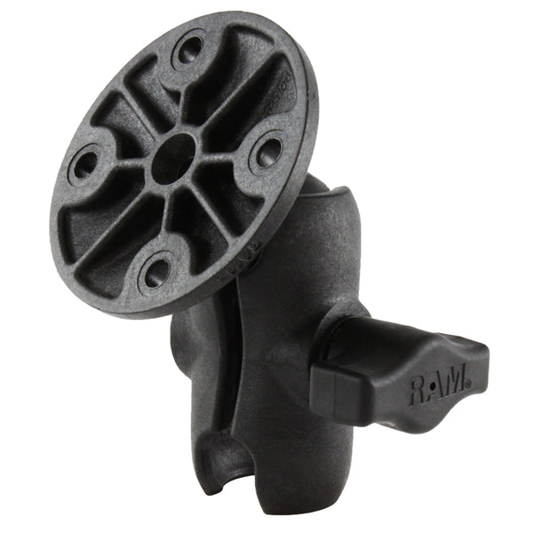 RAM Mount Composite 1" Ball Short Length Double Socket Arm w/2.5" Round Base Including AMPs Hole Pattern [RAP-B-103U-A] - Premium Surface Mount from RAM Mounting Systems - Just $15.99! Shop now at Brushy Creek Marine