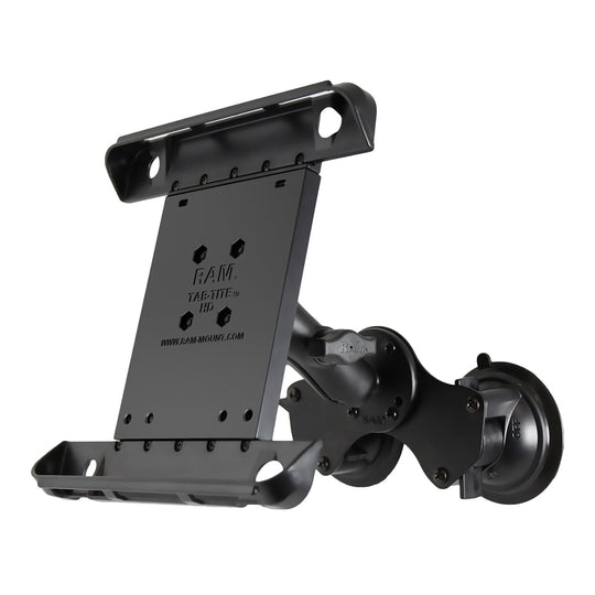 RAM Mount Double Twist-Lock Suction Cup Mount w/Tab-Tite Universal Spring Loaded Cradle f/Apple iPad 1-4 w/or w/o Light Duty Case [RAM-B-189-TAB3U] - Premium Tablet Mounts from RAM Mounting Systems - Just $98.49! Shop now at Brushy Creek Marine